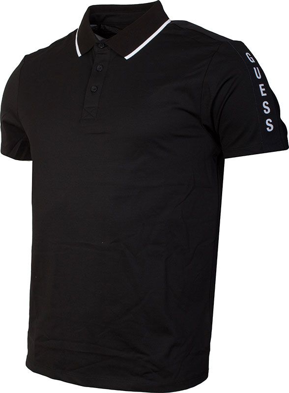 Guess - Es Ss Paul Pique Tape Polo - Zwart