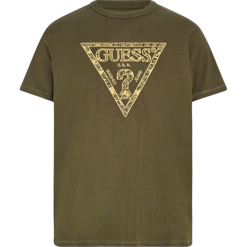 Guess - Ss Cn Triangle Embro Tee - Groen