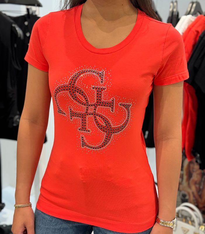 Guess - Ss Rn 4G Logo Tee - Rood