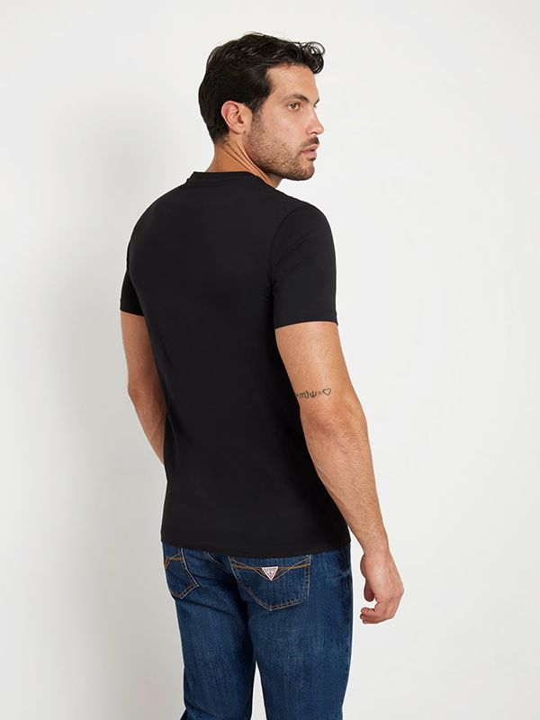 Guess - Ss Cn Guess Vertical Logo Tee - Zwart