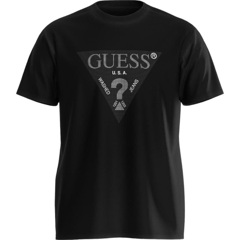 Guess - Ss Cn Treated Triangle Tee - Zwart