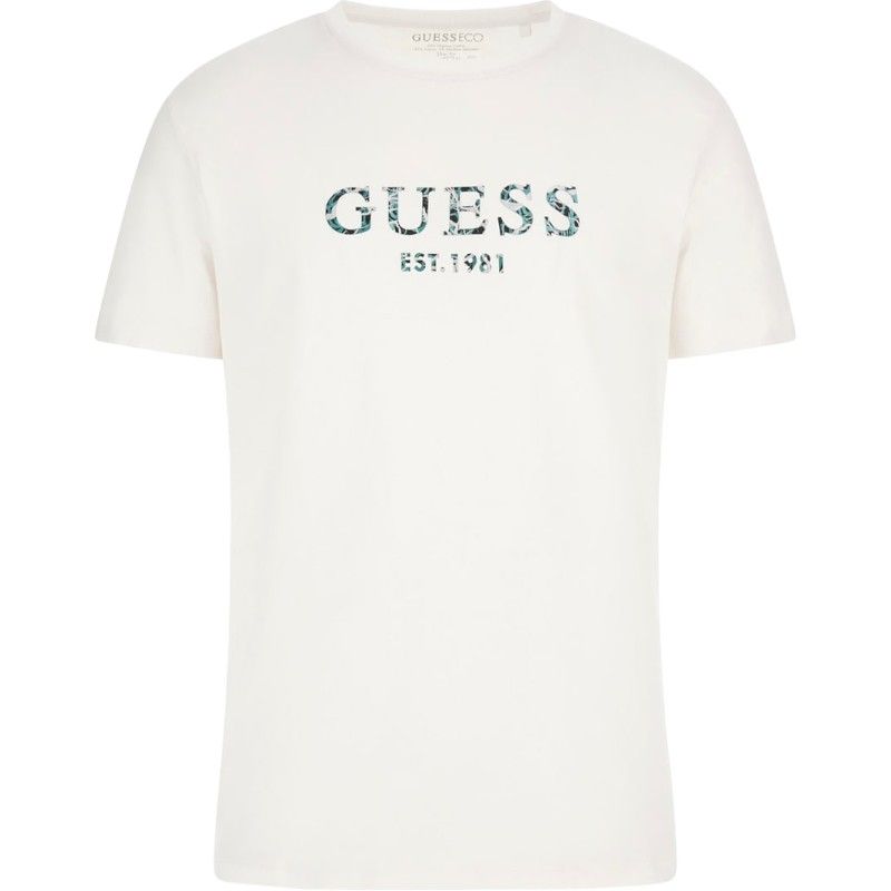 Guess - Ss Cn Guess Iridescent Tee - Wit