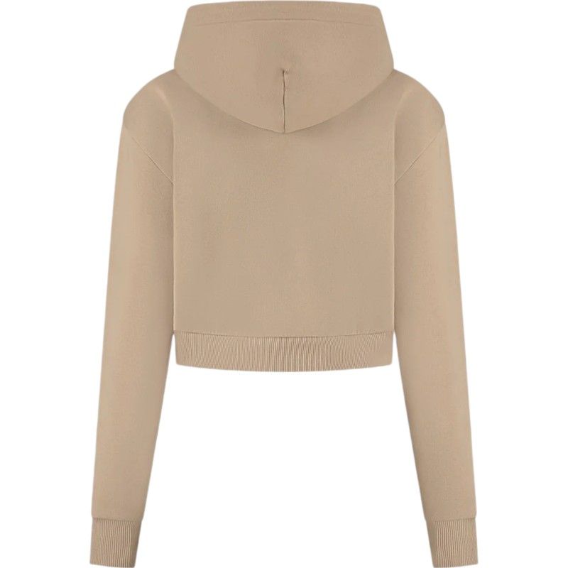 Malelions - Women Cropped Zip Hoodie - Beige