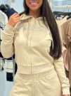 Guess Active - Primula Rhinestones Full Zip S - Beige