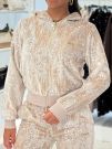 Guess Active - Sequins Full-Zip Hoodie - Beige