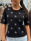 Guess Active - Silvy 4G Ss Cn T-shirt - Zwart