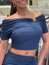Guess - Brigitte Off Shoulder Top - Blauw
