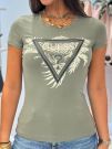 Guess - Cn Ss Triangle Palm Print - Groen