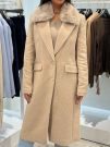 Guess - Nancy Fit Coat Faux Fur Collar - Beige