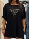 Guess - Triangle Strass Ss Maxi Tee - Zwart