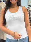 Guess - Logo Script Tank Top - Wit