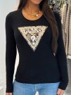 Guess - Ls Cn Leo Triangle Tee - Zwart