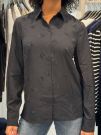 Guess - Ls Flore Logo Hotfix Shirt - Zwart