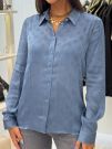 Guess - Ls Marthe Logo Shirt - Blauw