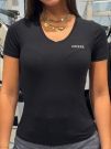 Guess - New Carrie Ss T-shirt V Neck - Zwart