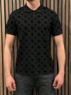Guess - Ss Flocked Peony Polo - Zwart