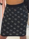 Guess - Rhinestones 4G Swtr Skirt - Zwart
