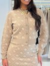 Guess - Sarah 4G Ls Cn Cardi Swtr - Beige