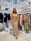 Guess - Sl Keyhole Cynthia Dress - Goud