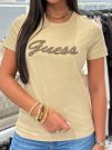 Guess - SS CN Beads Script Tee - Beige