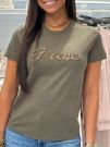 Guess - SS CN Beads Script Tee - Groen