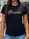 Guess - SS CN Beads Script Tee - Zwart