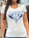 Guess - Ss Cn Feather Triangle Tee - Wit