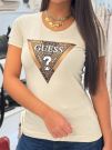 Guess - Ss Cn Leo Triangle Tee - Beige