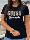 Guess - SS CN Snake Script Rhinestone - Zwart