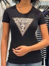 Guess - Ss Cn Triangle Python Tee - Zwart