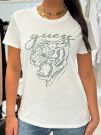 Guess - Ss Guess Tiger Face Easy Tee - Wit