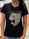 Guess - Ss Guess Tiger Face Easy Tee - Zwart