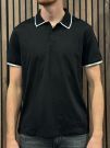 Guess - Ss Paul Pique Tipping Polo - Zwart