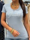 Guess - Cn Ss Embro Script Logo Tee - Blauw