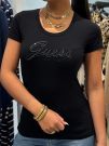 Guess - Cn Ss Embro Script Logo Tee - Zwart