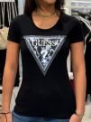 Guess - Ss Cn Triangle Flower Tee - Zwart