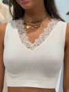 Guess - Raquel Lace Seamless Top - Wit