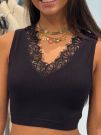 Guess - Raquel Lace Seamless Top - Zwart