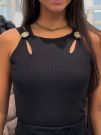 Guess - Zama Cut Out Details Crop Top - Zwart