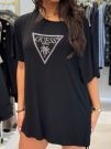 Guess - Triangle Strass Ss Maxi Tee - Zwart