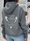 Guess - Hoodie Shiny Cord Sweater - Grijs