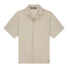 Malelions - Men Ribbed Camp Collar Shirt - Beige