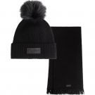 Malelions - Women Knitted Beanie Scarf Set - Zwart