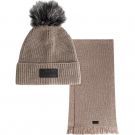 Malelions - Women Knitted Beanie Scarf Set - Middelbruin