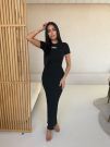 Unique The Label - Donna Rib T-shirt Dress - Zwart