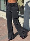 Unique The Label - June Wide Leg Jeans - Zwart
