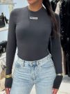 Unique The Label - Nena Long Sleeve Top - Charcoal