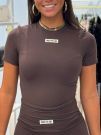 Unique The Label - Nena Short Sleeve Top - Cacao