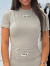 Unique The Label - Nena Short Sleeve Top - Grijs