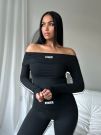 Unique The Label - Novi Off Shoulder Bodysuit - Zwart